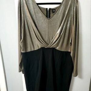 ❤ Long Sleeve Black & Shimmer Dress - Plus Size💄